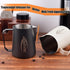 IKAPE 600ml Milk Frothing Pitcher, Stainless Steel Steaming Pitchers for Cappuccino Latte Art, 20 oz, Black