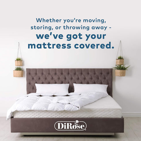 DiRose Mattress Storage Bag - Full Size Thick Plastic Moving Cover, 3 mil Heavy Duty Clear Waterproof Protector