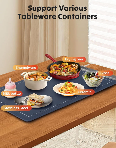 Aloihoy 6 Setting, Electric Warming Tray with Temperature Rollable & Portable, Full Surface Heating Food Warmer