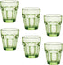 Bormioli Rocco Rock Bar 9.25 oz. Stackable Beverage Glasses, Set of 6, Mint Green