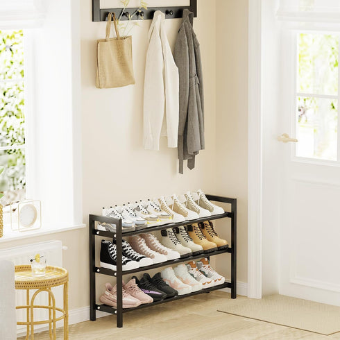 18-33 Closet, 3-Tier Mavivegue Expandable Shoe Rack for Shoe Organizer, Adjustable Shoe Rack for Front Door Entrance