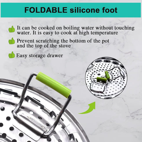 Steamer Basket Stainless Steel Veggie Steamer Insert, Adjustable Expandable for Various Size Pots (5.1" to 9")