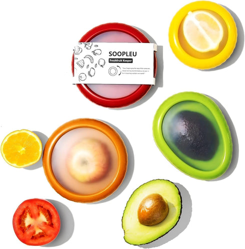 SOOPLEU Avocado Saver and Tomato Holder - Set of 4 Reusable Storage