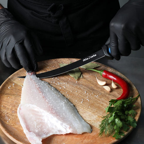 Rhinoreto Fillet Knife for Fish, Razor Sharp Flexible German Stainless Steel Blade 5-9 inch, Professional Knives Set