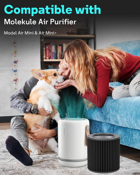 Leemone H13 True Air Mini Filter Replacements for Molekule Air Mini & Mini +, 3-in-1 HEPA Filter, 1 Pack