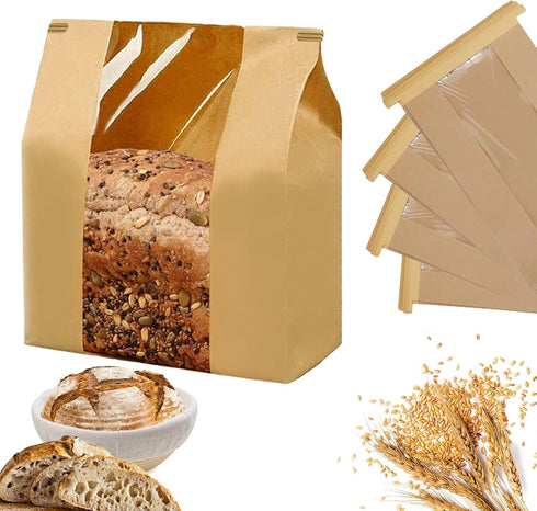 AZCJCZA 100 Pack Paper Bread Bags for Homemade Bread Sourdough Bread Bags Large