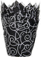 Muffin Greaseproof Paper Baking Cups, 2" x 3-1/2" Black Fancy Floral Print Tulip Baking Cup Case of 125 pcs