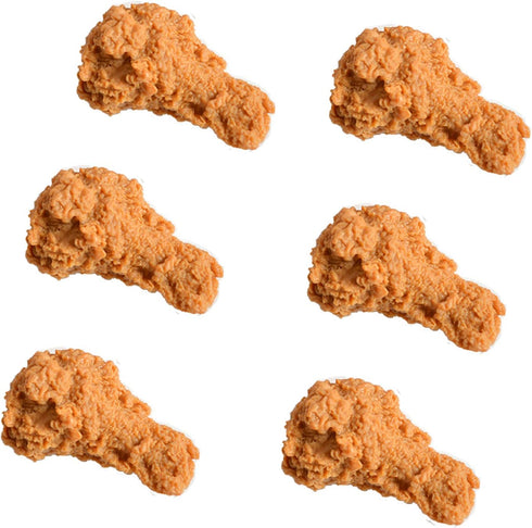 6 PCS Realistic Fake Fried Chicken Drumsticks Lifelike Artificial Food Model Props