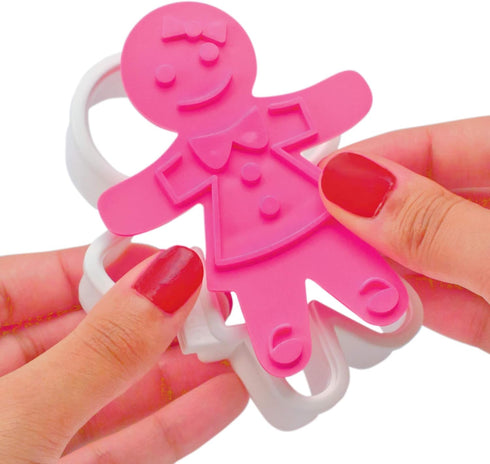 Tovolo Gingerbread Girls Templates Reverse, Set of 6 Cookie Stamps with Cutter, Dishwasher Safe