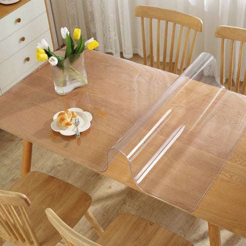OstepDecor Clear Desk Mat 16 x 32 Inch, 1.5mm Thick Waterproof Plastic Desk Protector for Writing Desk and Dresser