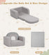 Foryoomi 2-in-1 Kids Couch, Soft Toddler Couch Fold Out with Blanket, Comfy Toddler Chair, Convertible Sofa, Gifts