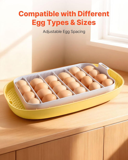 24 360 VEVOR Egg Incubator, Automatic Egg Turner with LED Candler, Temperature & Humidity Control, View Clear Window