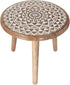 5) VANIYA CRAFTS Wooden Engraved Fold-able Round End Table/Side Table/Plant Stand/Stool for Living Room Bedroom
