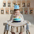 1st Baby First Birthday Party Decorations First Highchair Banner For Baby Boys Blue High Chair Banner Crown Cake Topper