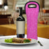 Pink Insulated Wine Carrier Tote - 1 Bottle Wine Cooler Bag with Handles for Travel