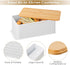 Countertop, 13 7 5.3 inch Phyllia Bread Box, Metal Bread Storage Container with Bamboo Lid Usable as Cutting Board