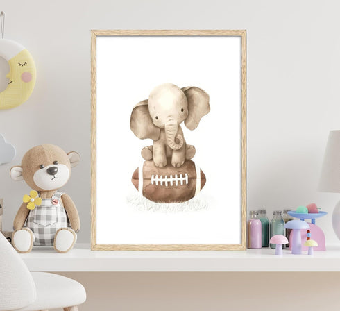 Generic Baby Boy Animals Nursery Wall Art Sport Theme Nursery Painting Picture Wall Decor Cute Lion Hippo Tiger Giraffe