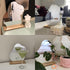 Irregular Aesthetic Vanity Mirror, Frameless Decorative Acrylic Mirrors with Wooden Stand for Living Room, Bedroom,