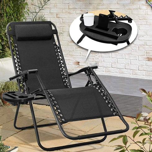 1 C-CHAIN Zero Gravity Chair Tray - Cup Holder for Fold Lounge Chairs, Zero Gravity Lounge Chairs Universal Clip