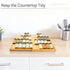 3.1 4 12" 23" Bamboo Spice Drawer Organizer, (Need Deep Drawer) Expandable Tier Spice Rack for Cabinet (From to Wide)