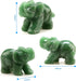 Carved Healing Crystals Gemstones Elephant Statue Figurine Collectible Decor, 1.5 inches (Mix 6pcs)