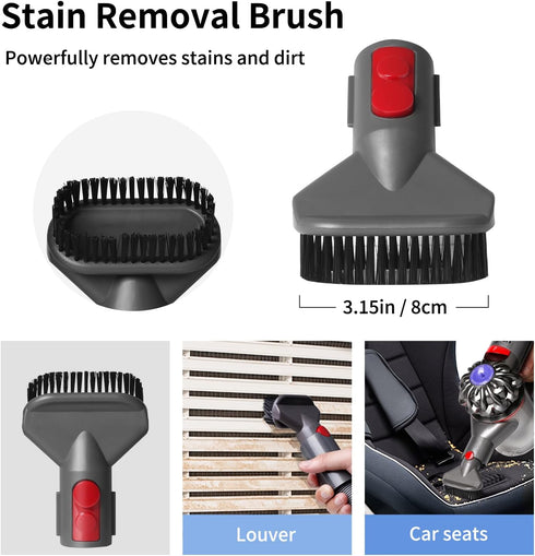 Home Cleaning Kit for Dyson V15 V11 V10 V7 V8, Flexible Hose, Mattress Tool, Stiff Brush, Soft Bristle Attachment