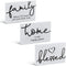 Jetec 3 Pcs Blessed Family Home Rustic Wood Sign, Mini Decorative Farmhouse Table Decor, White
