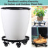 1 Packs 13.6 Inch Planterhoma Large Metal Plant Caddy Plant Dolly with Wheels Heavy-duty Iron Rolling Plant Stand
