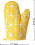 Oven Mitts and Potholders BBQ Gloves, 4-Piece Set Yellow, Non-Slip Cooking Gloves for Baking Grilling