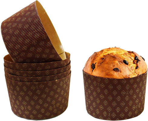 Pastry Chef's Boutique Deluxe Corrugated Panettone Paper Pan Mold - Large - 1 Kg - Pack of 6