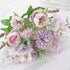 6 Pack Artificial Flowers, Realistic Fake Faux Peony Silk Hydrangea Plastic Carnations Daisy Arrangements for Wedding