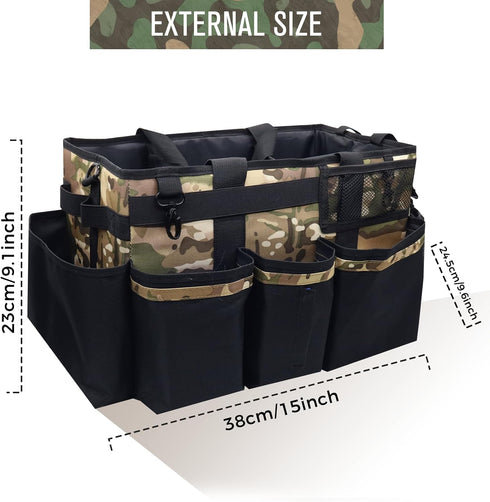 Wearable Cleaning Caddy with Handle & Shoulder Straps, Organizer Bag for Housekeepers, Under Sink Cleaning Tool