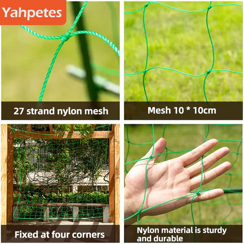 Yahpetes Garden Netting 1 Pcs Heavy Duty Climb Net 6'X6' for Plant Vine Support