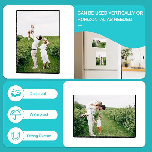 Magnetic Picture Frame,10 Pack Magnetic Frame Reusable,Magnetic Photo Frames for Refrigerator 4"x6" With White Border,Refrigerator Magnets,Home,School,Office (Black 10 Pack)