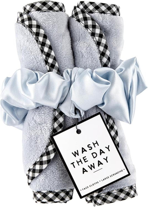 Reusable Makeup Remover Facial Cloths and Scrunchie Set, 3-Piece, Coastal