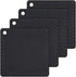 Silicone Trivet Mats Hot Mat, Robust Non Slip Coasters, Heat Resistant Mats (Black)