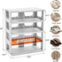TRZZ 5-Tier Narrow Shoe Rack, Height-Adjustable Shoe Organizer for Closet, Entryway, Small Space, Grey Plastic