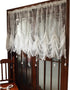FADFAY Elegant White Lace Embroidered Sheer Balloon Curtains, Adjustable Tie-Up Curtain, 1 Panel, 78''*78''.