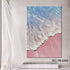 Pink Beach Canvas Wall Art Abstract Blue Ocean Poster White Wave Picture Pink Blue Seascape Canvas Abstract Landscape Painting Pink Blue Abstract Prints Pink Beach Artwork Decor 16x24inch No Frame