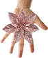 GL-Turelfies 12 Pcs Rose Gold Glitter Christmas Flowers (16cm/6.3’’) with 12 Pcs Clips for Xmas Tree Ornaments