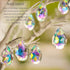 12 50mm HDCRYSTALGIFTS Pieces Crystal Prisms Chandelier Colorful Bauhinia Ornament Pendants Rainbow Maker Hanging