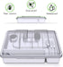 Silverware Tray with Lid, Utensil Drawer Organizer for Kitchen Countertop Plastic Flatware Organizers and Storage holder 5 Compartments White by QINOL