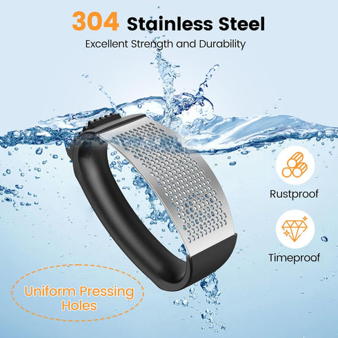 Lesbima Garlic Press,Stainless Steel Garlic Mincer Crusher,Easy to Use and Clean,Ergonomic Handle,Easy Kitchen Gadget