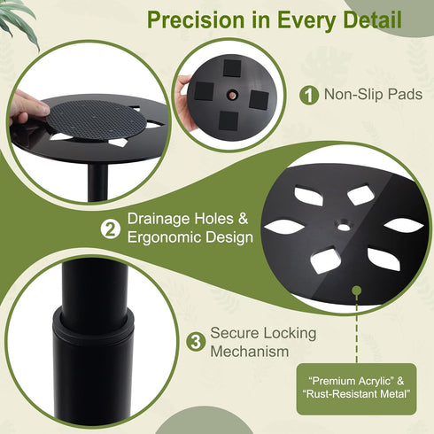 1628 Inch, 1 Pack Adjustable Plant Riser for Inside Pots, Planter Inserts for Tall Pots with Clear Acrylic Tray
