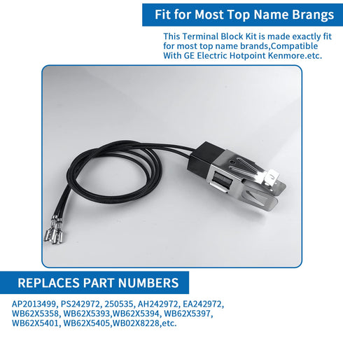 WB2X8228 Wire Kit and Element Receptacle - Compatible with GE Hotpoint Electric Ranges, 2 Pack