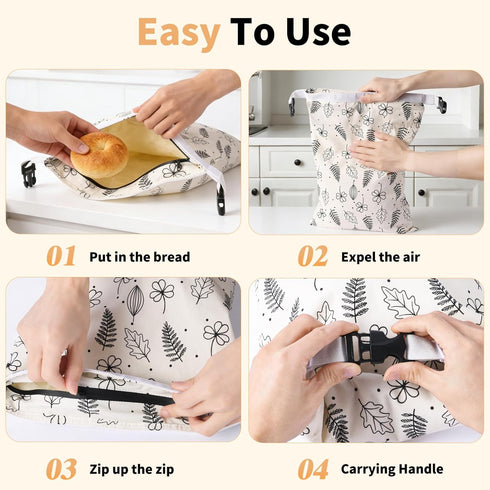 GWTQMJI 2Packs 18 13in XL Reusable Beeswax Bread Bags for Homemade Bread Sourdough for Keep Fresh Freezer Safe Large