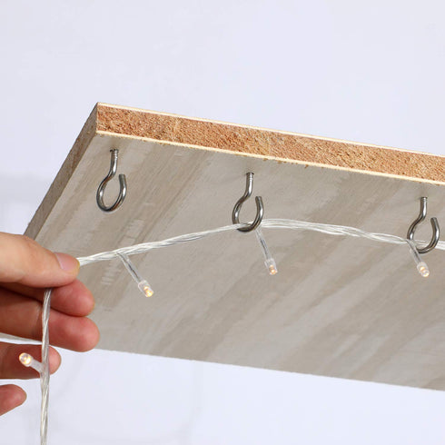 Mudder Christmas Lights Hanger Screw Hooks, Outdoor String Ceiling Wire and Fairy Lights for New Year Party (Silver, 30