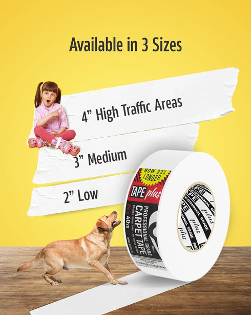 Professional Rug Tape - 2 Inch by 40 Yards (120 Feet) - Double Sided Non-Slip Carpet Tape for Indoor Rugs