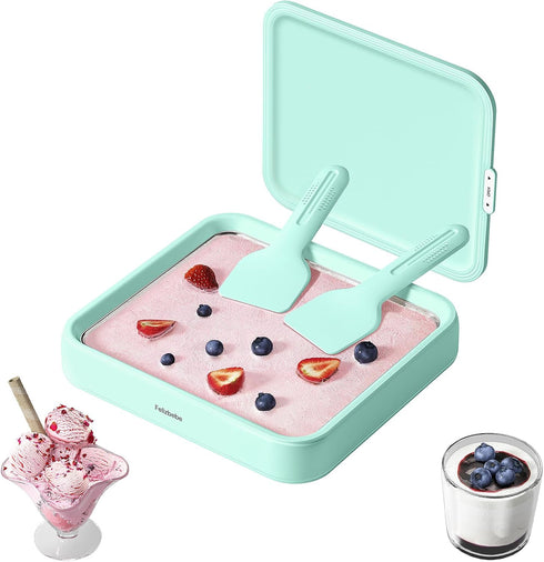 Rolled Ice Cream Maker, Felizbebe Instant Ice Cream Roller Maker with Lid