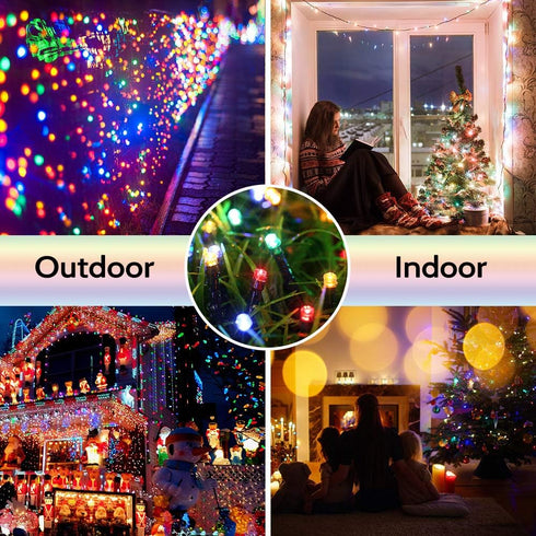 72ft 200 8 Lyhope Battery Christmas Lights Indoor Outdoor, LED Battery Operated String Lights with Modes, Waterproof